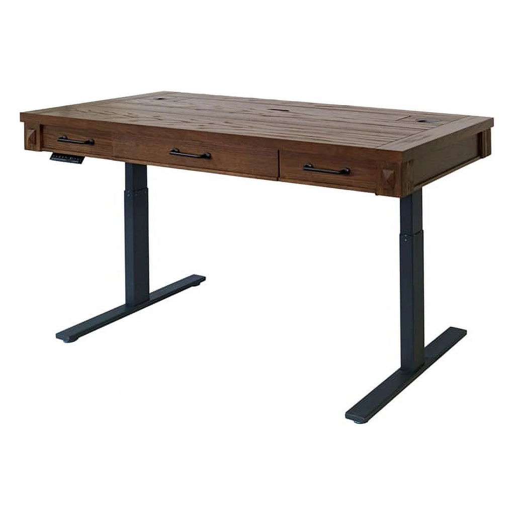 Brown Rustic Wood Sit/Stand Desk Z5792