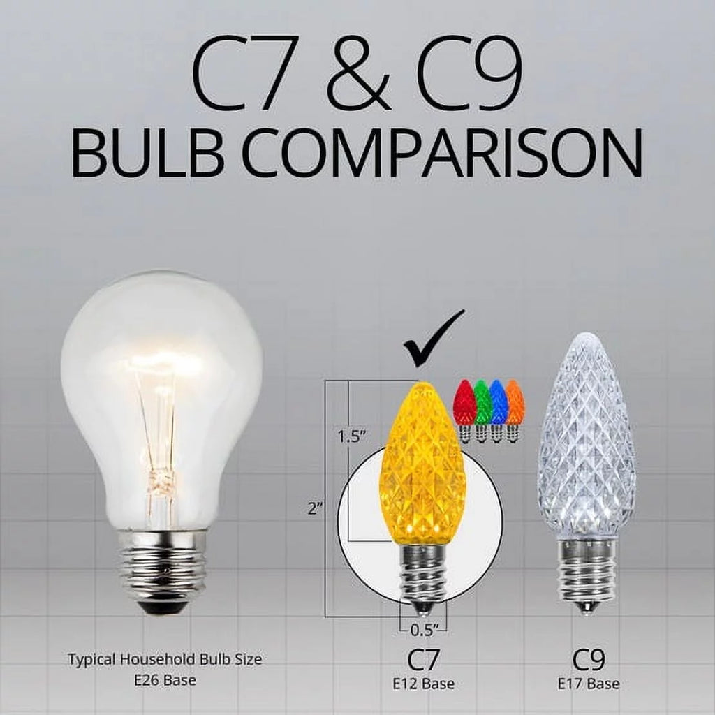 Multicolor LED Christmas Lights Replacement Bulbs, Pack of 25 J2115