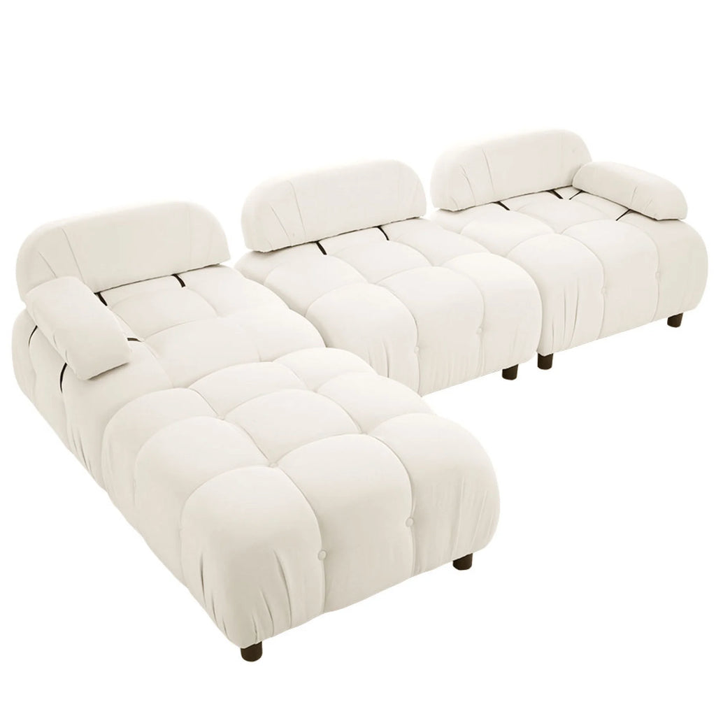Beige L Shaped Convertible Sectional Sofa Y8928