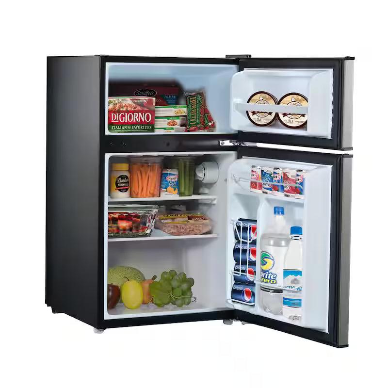 3.1 cu. ft. Stainless Steel Mini Fridge with Dual Door Freezer K365