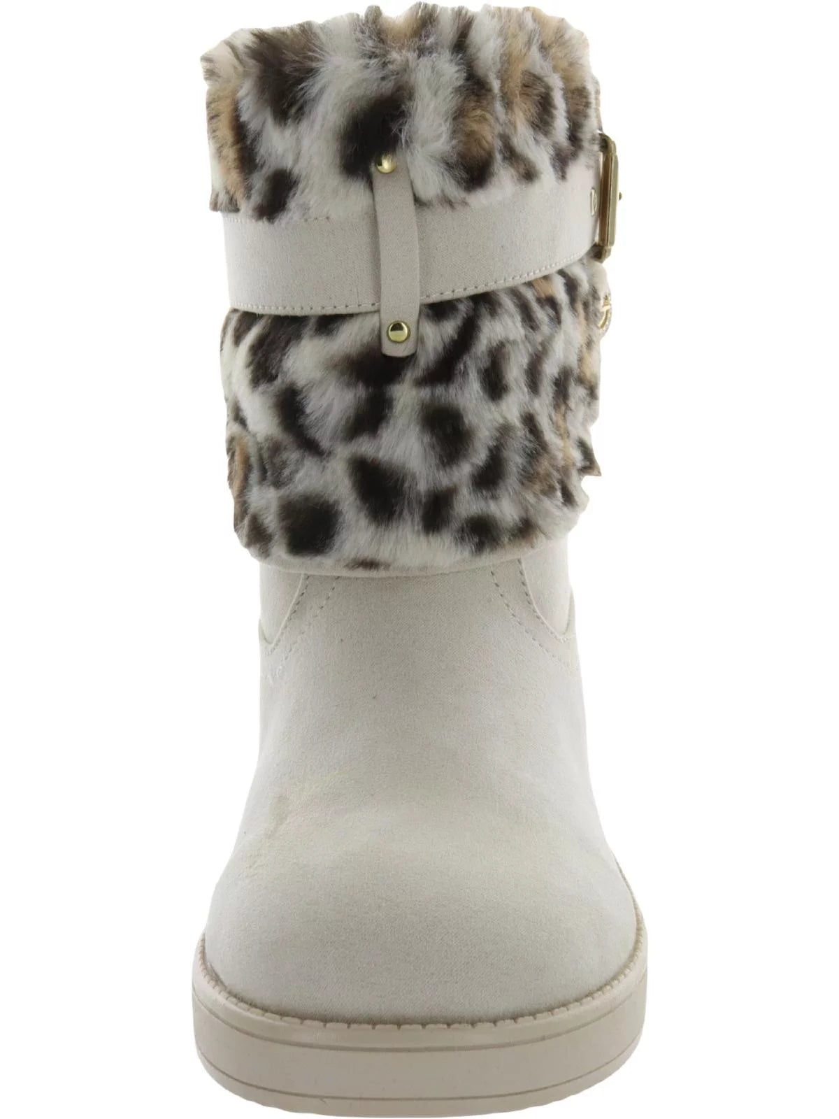 Beige Animal Print Snow Boots U2176