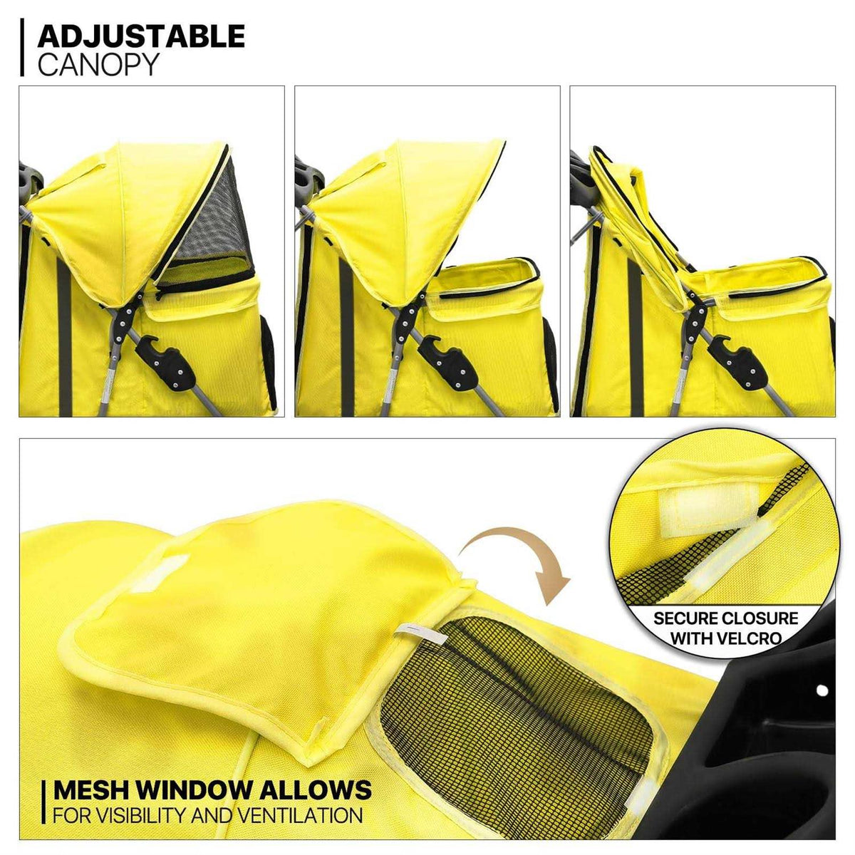 Foldable Pet Stroller with Weather Cover Q125459