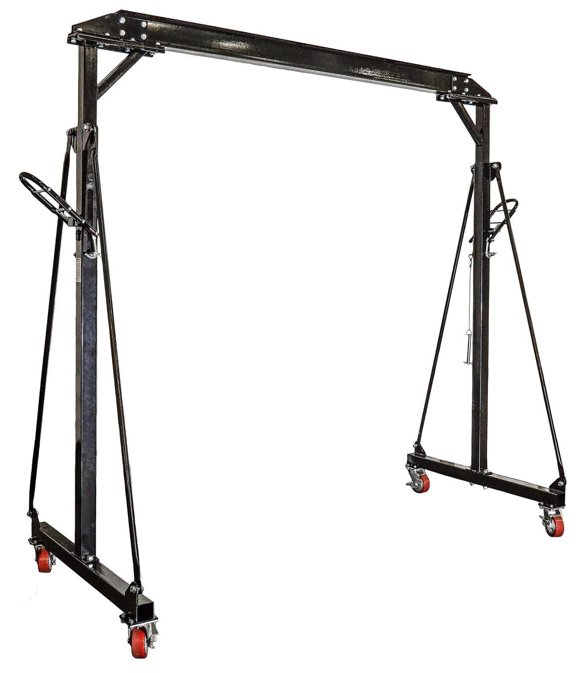 Adjustable Height Gantry Crane 1-Ton Capacity Black Powder Coated Steel L1603