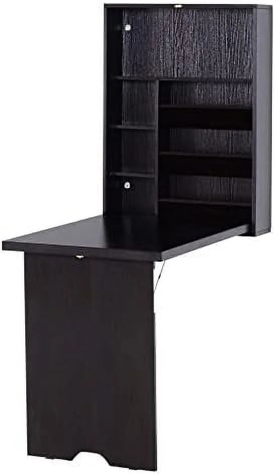 Compact Espresso Brown Convertible Desk I7693