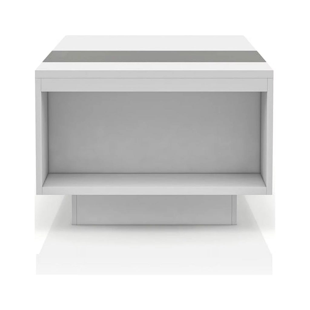 Modern Wood Storage Coffee Table in White and Black V4285