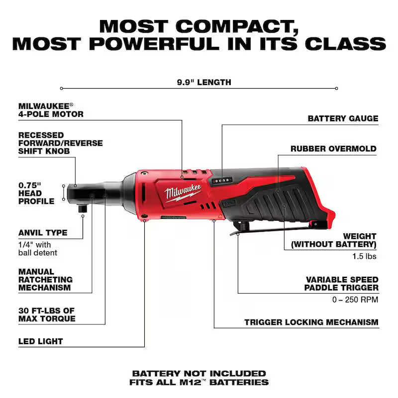12V Cordless 1/4 in. Ratchet A206