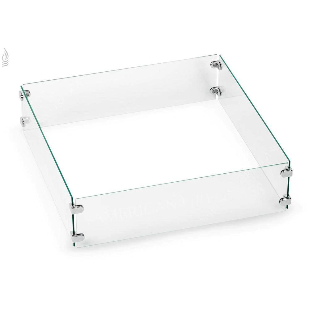 Tempered Glass Flame Guard for Square Drop-In Fire Pit Pan B8318