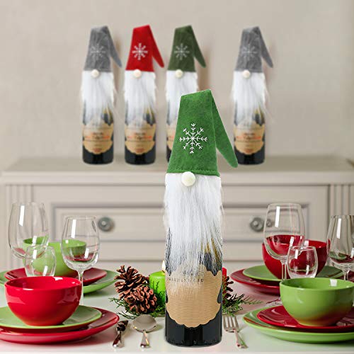 6 Sets Christmas Wine Bottle Cover Hats Z305
