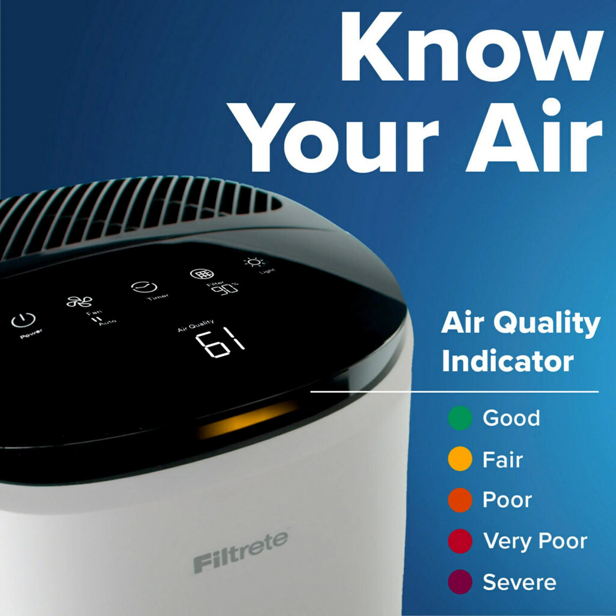 Large Air Purifier, White, Carbon True HEPA E874