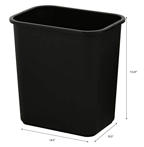 7 Gallon Space Saving Trash Wastebasket, Black (Pack of 12) Z872956