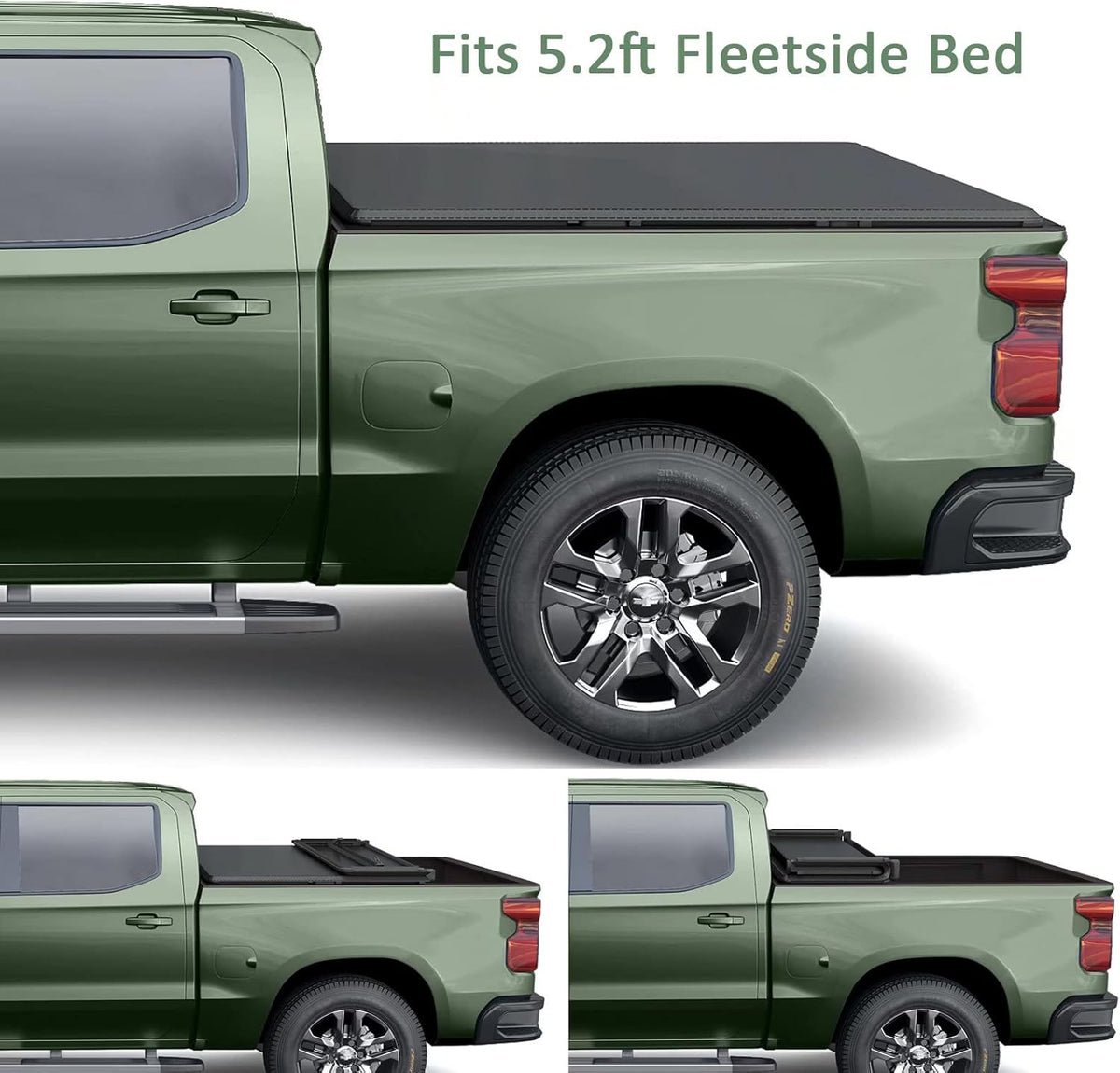 Soft Tri-Fold Truck Bed Cover 5.2ft Bed Tonneau Cover M5483