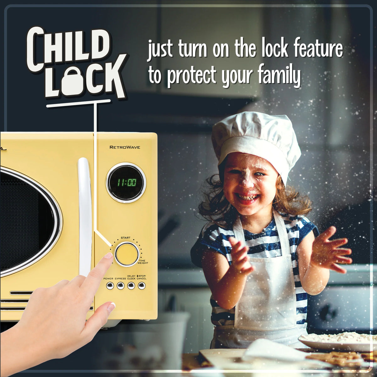 0.9 Cubic Foot 800-Watt Countertop Microwave Oven - Yellow U961
