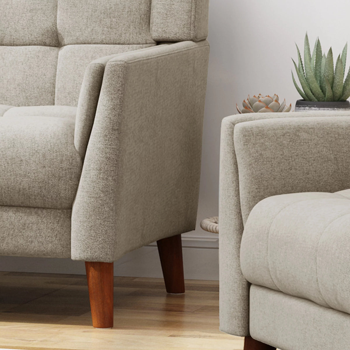 Dark Grey Fabric Arm Chair and Loveseat Set Q1735