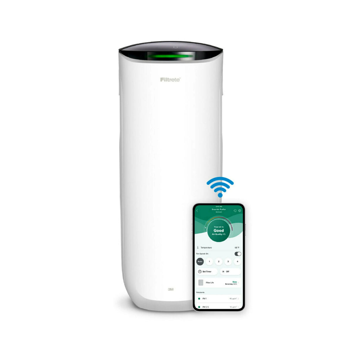 Large Air Purifier, White, Carbon True HEPA E874