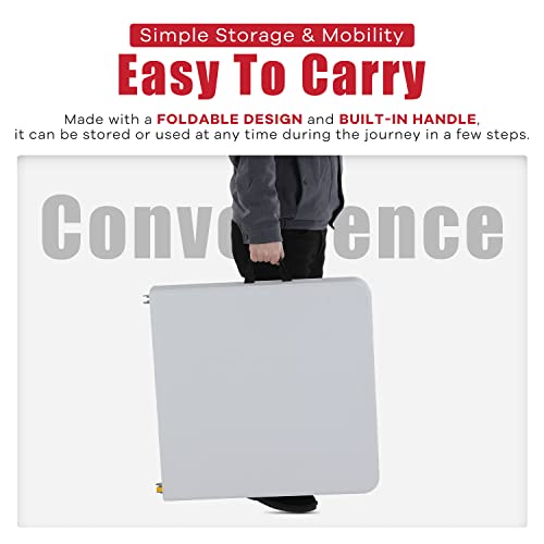 Folding Table 4FT Plastic Height Adjustable White W8366