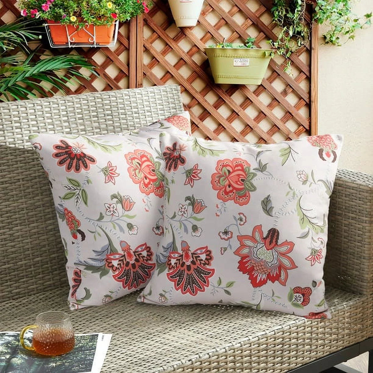 Waterproof Decorative Throw Pillows Set of 2, 18x18 Inch C893