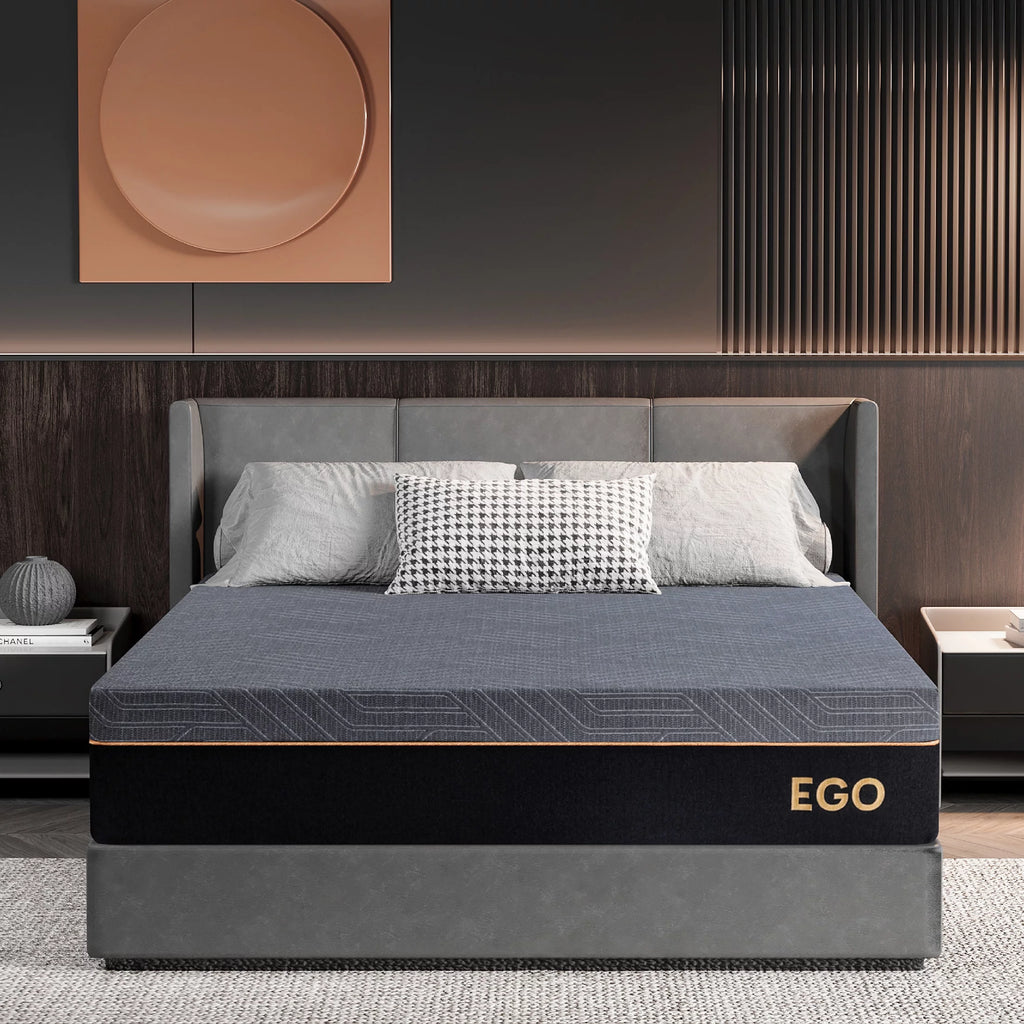 Black 12 inch Queen Gel Memory Foam Mattress P4511