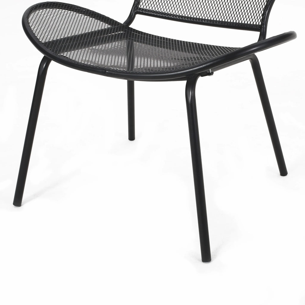 Modern Outdoor Club Chairs Set of 2 Matte Black W712