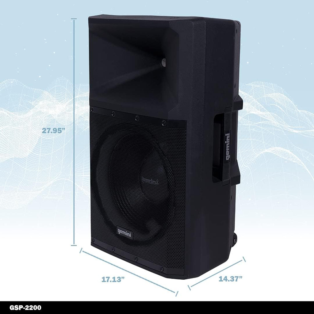 2200W 15 Inch Woofer Bluetooth Trolley Speaker with Media Player, FM Radio, USB, SD Card V289