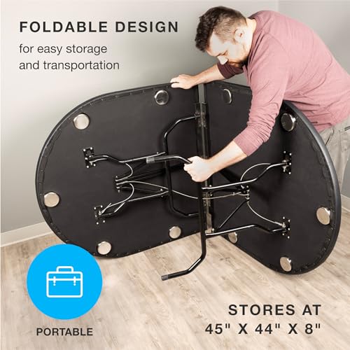 10-Person Foldable Poker Table with Speed Cloth and Stainless Steel Cupholders V71816