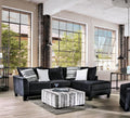 Black Microfiber Sectional Sofa Y7329