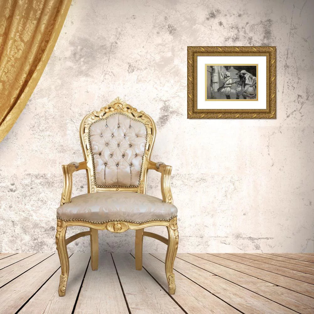 14x12 Gold Ornate Wood Frame Double Matted Art Print K825503