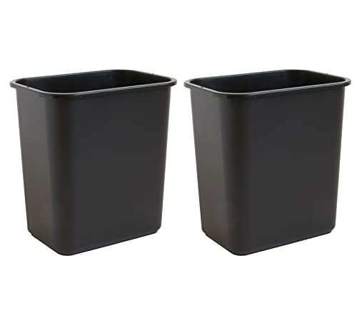 7 Gallon Space Saving Trash Wastebasket, Black (Pack of 12) Z872956