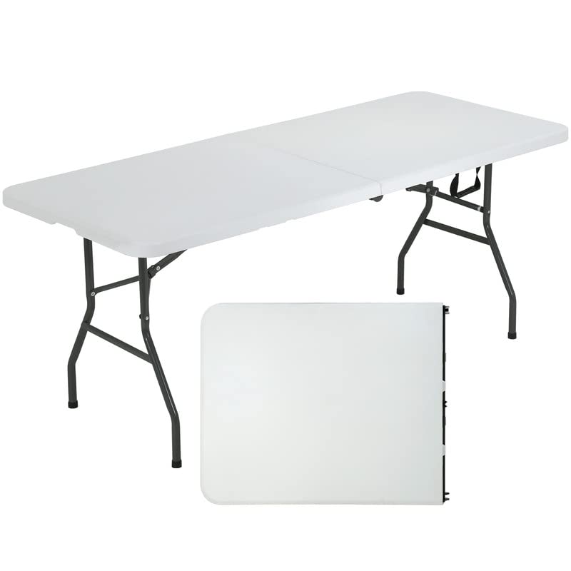 Folding Table 4FT Plastic Height Adjustable White W8366