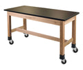 Wood Science Lab Table with Phenolic Top and Casters N456359