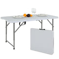 Folding Table 4FT Plastic Height Adjustable White W8366