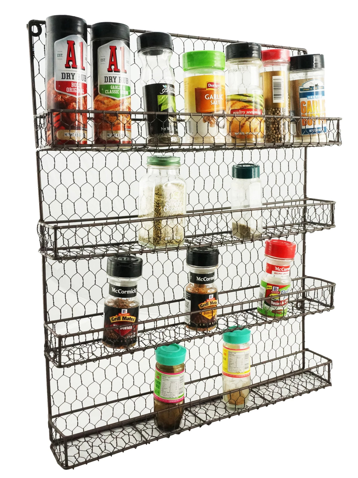 4 Tier Metal Spice Rack Wall Mount O821