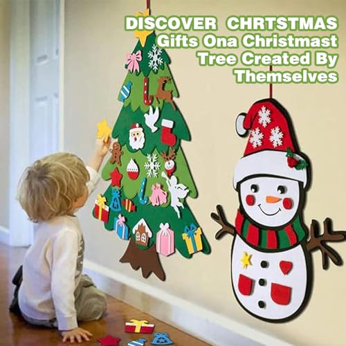 3ft Felt Christmas Tree Set with 32 Ornaments & LED String Light N1759