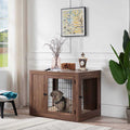 Wooden Dog Crate End Table with Cushion L8389
