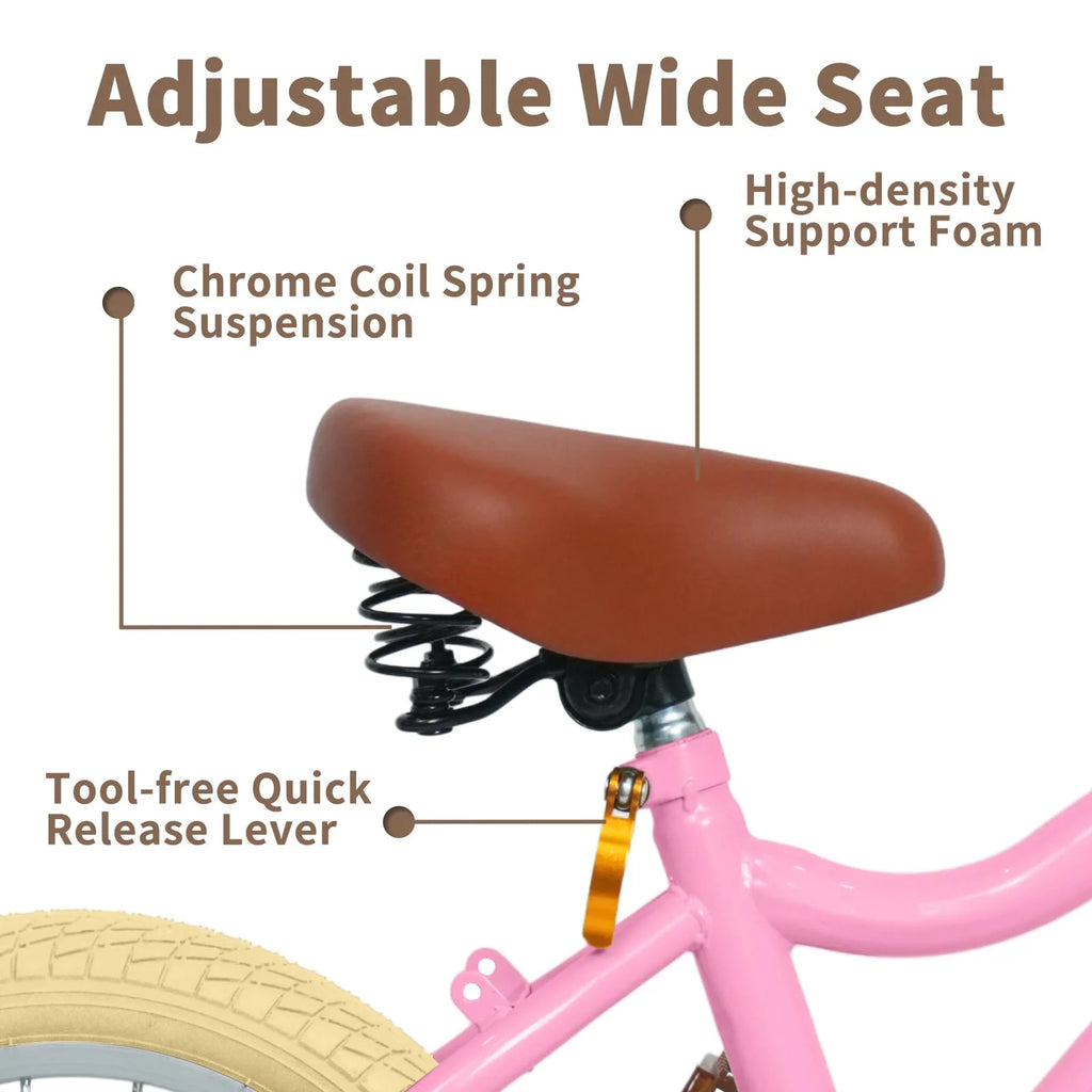 16 inch Kids Bike with Training Wheels and Basket E6683