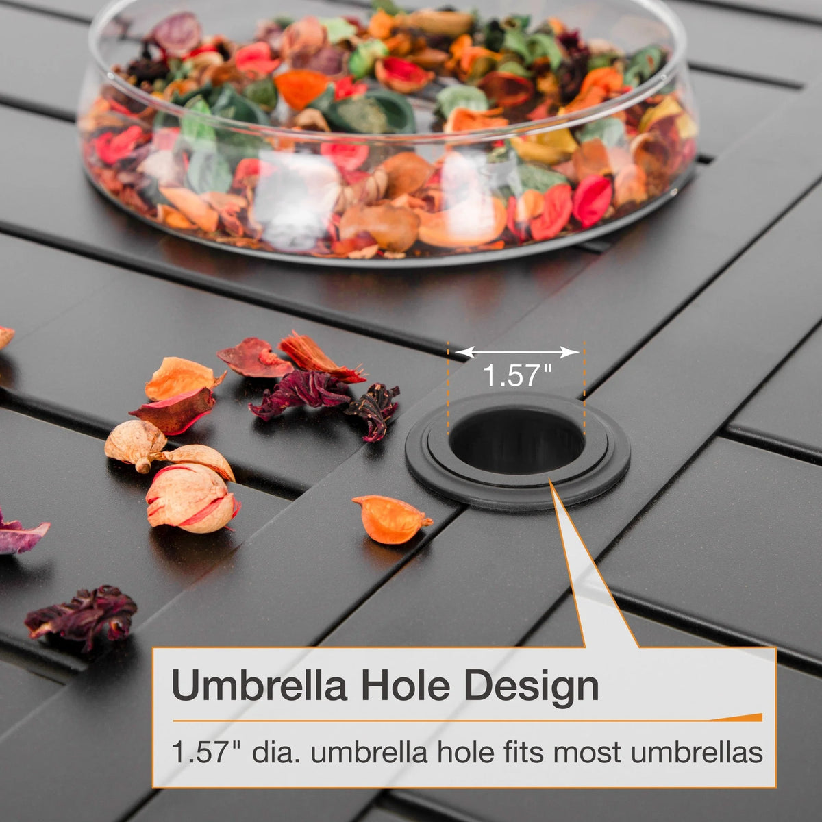 8-Piece Outdoor Patio Set with 13 ft Navy Umbrella Z1111
