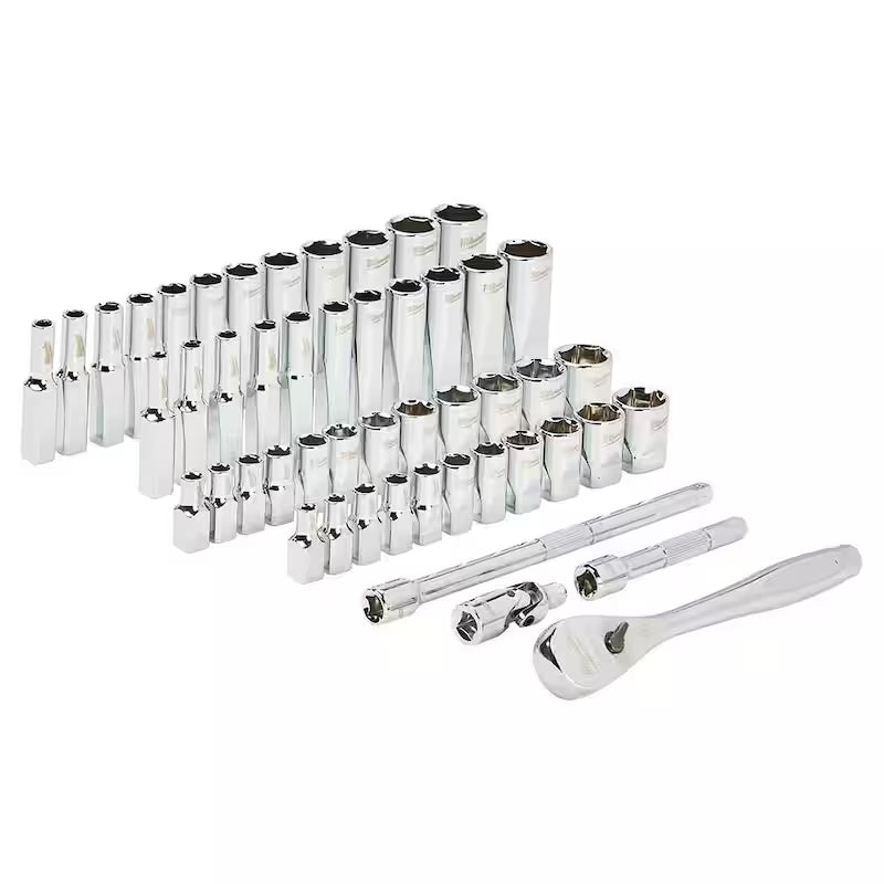 1/4 in. Drive SAE/Metric Ratchet and Socket Mechanics Tool Set (51-Piece) X6728