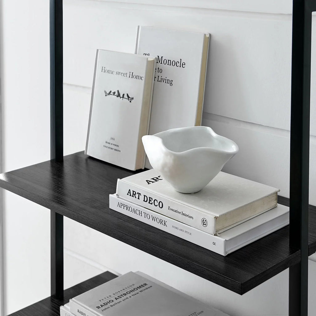 5 Tier Black Wall Mount Bookshelf B133