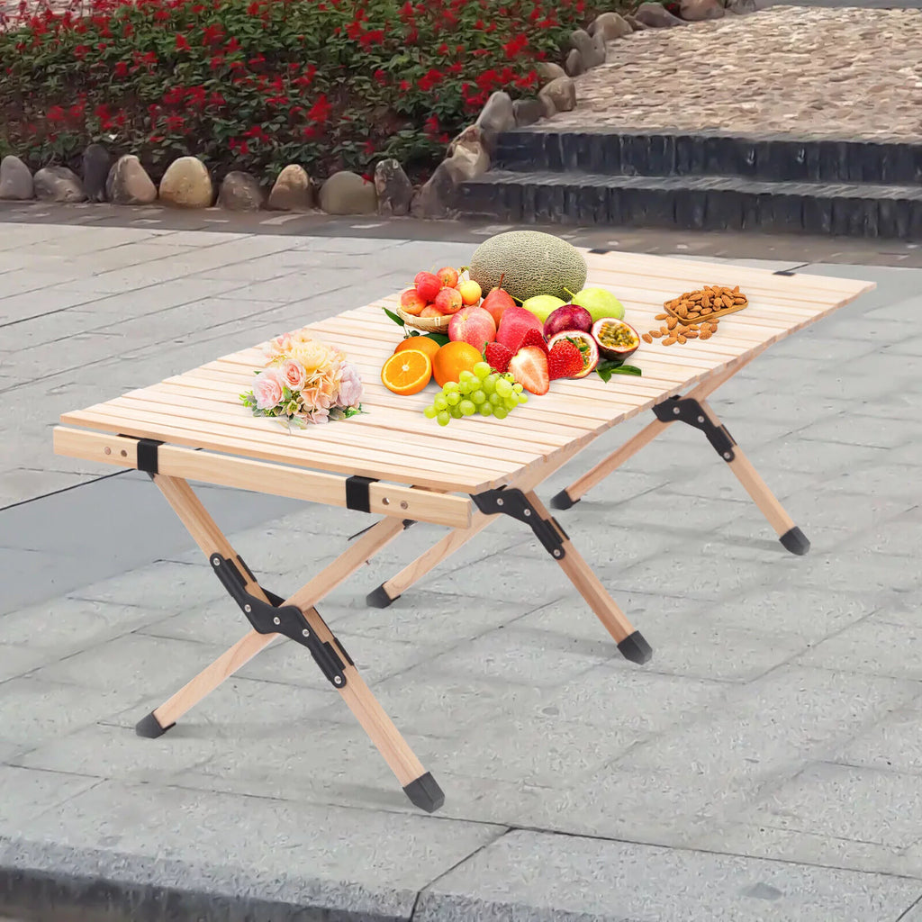 120*60cm Wooden Portable Folding Camping Table G689