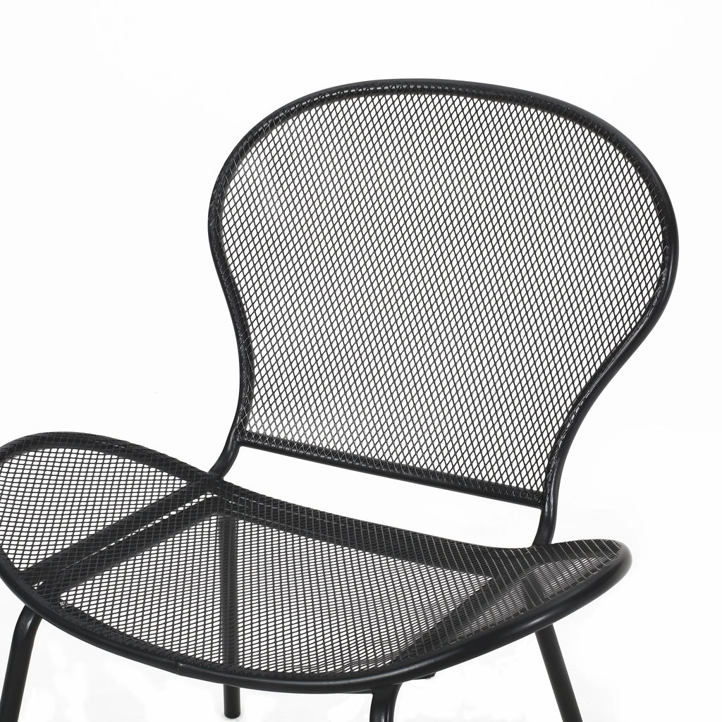 Modern Outdoor Club Chairs Set of 2 Matte Black W712