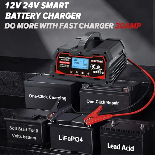 40A 12V/24V Lead Acid LiFePO4 Automatic Battery Charger Y8565