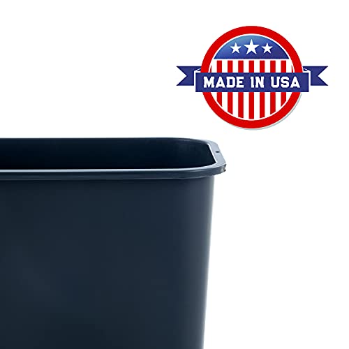 7 Gallon Space Saving Trash Wastebasket, Black (Pack of 12) Z872956