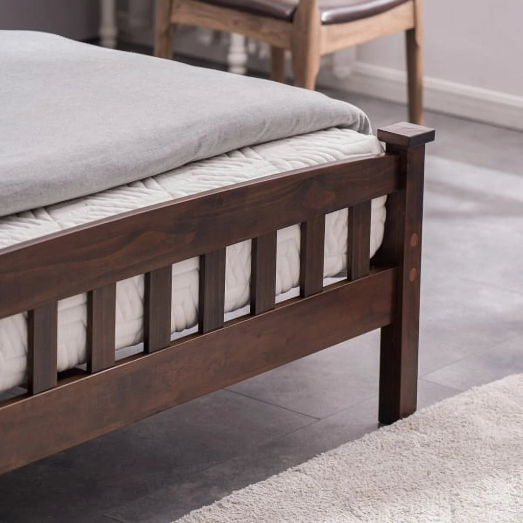 Full Size Pine Wood Platform Bed Frame with Headboard U29257