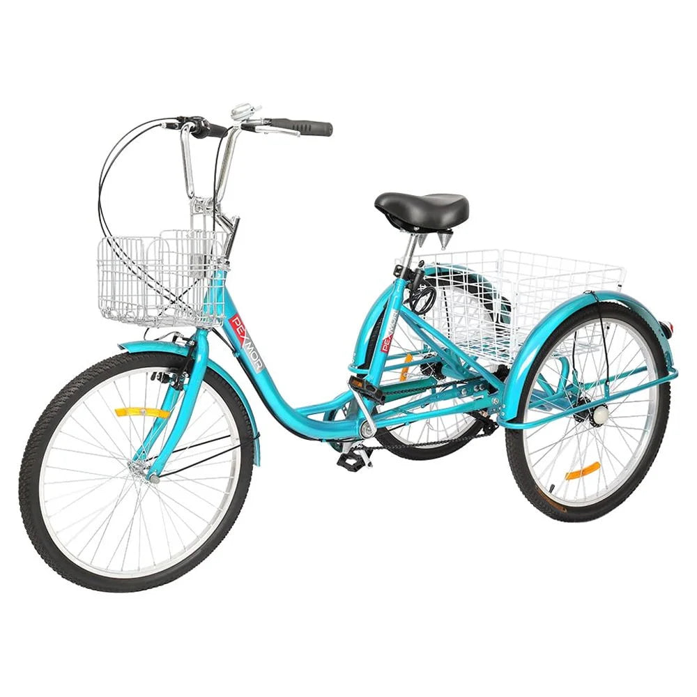 24/26 Inch 7 Speed Adult Trike with Folding Basket Y99642