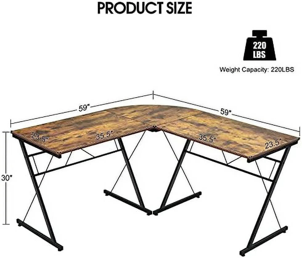 L-Shaped Black Gaming Desk H852284