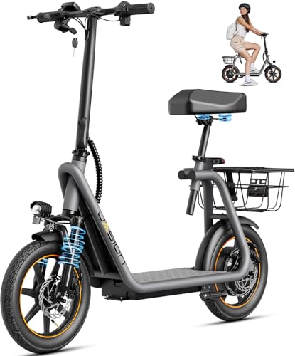 Electric Scooter with Seat, Foldable, Disc Brakes X757