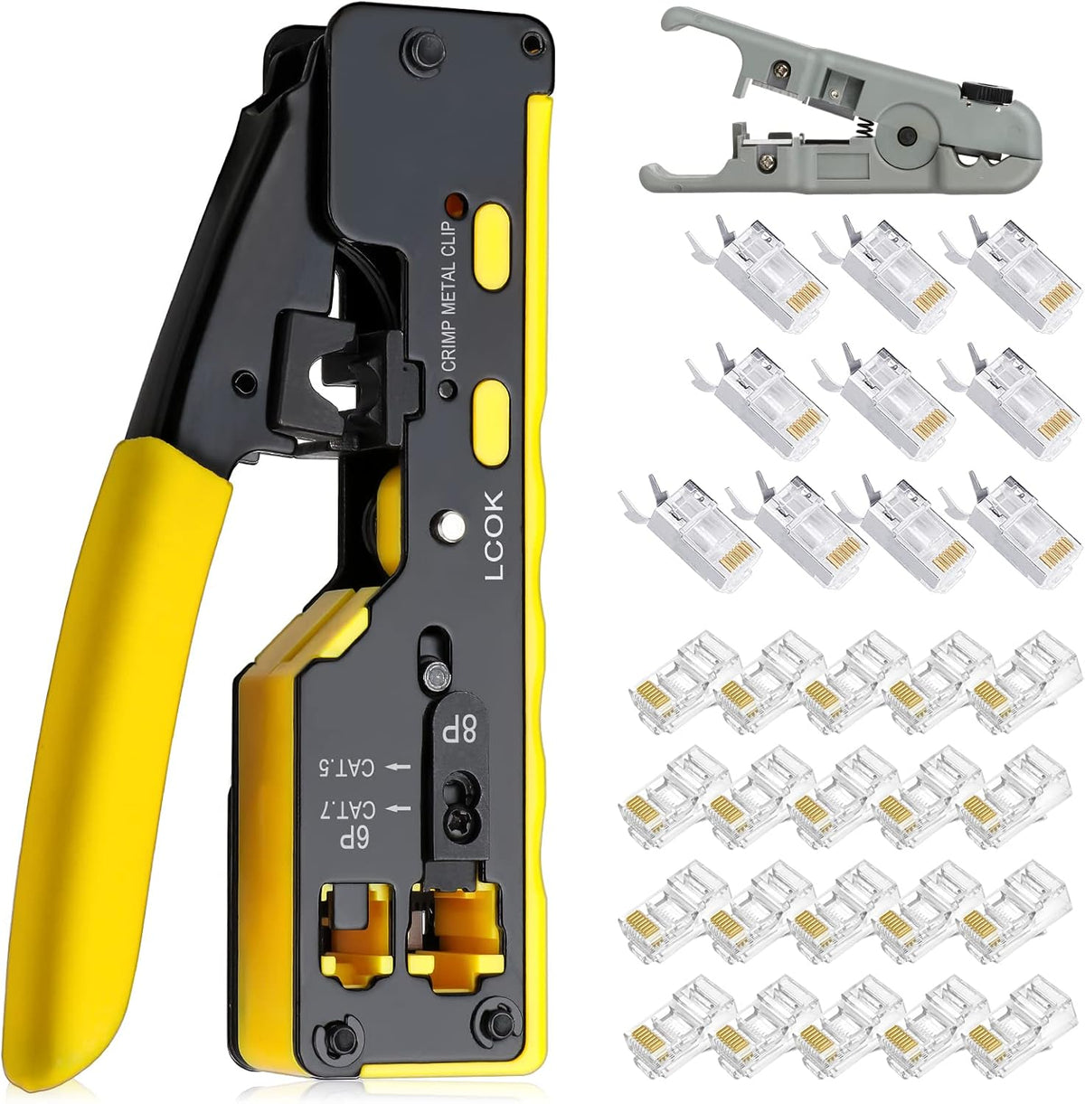 RJ45 Crimp Tool Kit Pass Thru Pack of 2 D1496