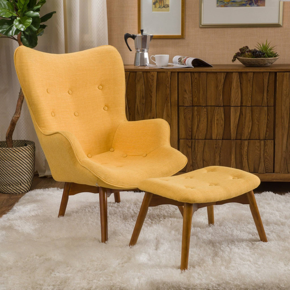 Mid Century Chair Set Orange M1511