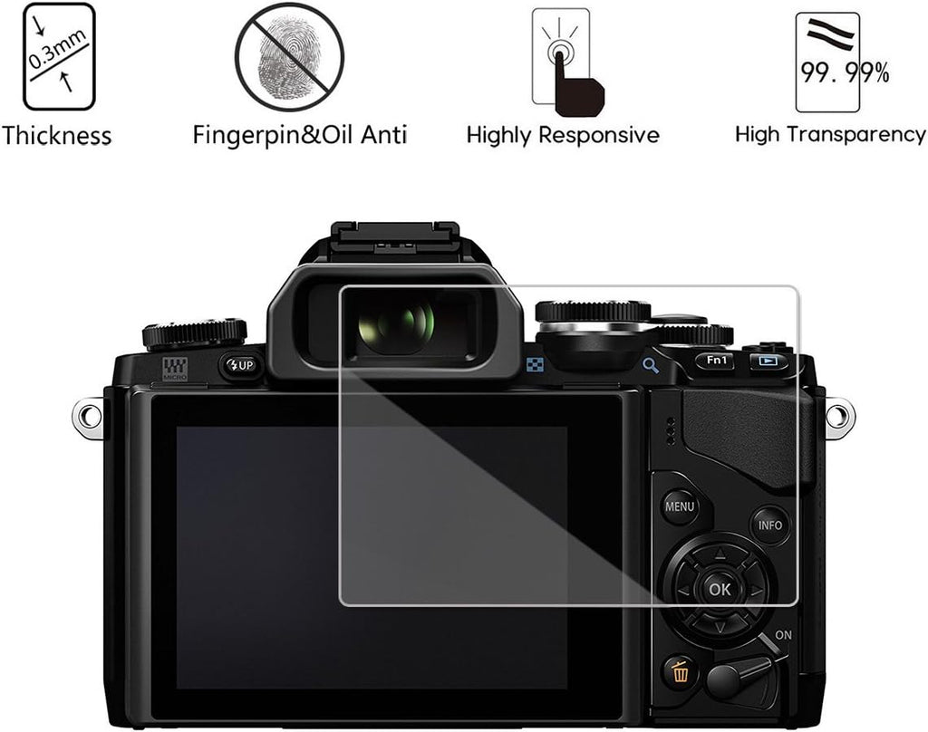 Tempered Screen Protector for Olympus OM-D E-M10 Mark III II E-M5 Mark II Pen-F E-P5 E-PL8 E-PL7 E-PL9 U990