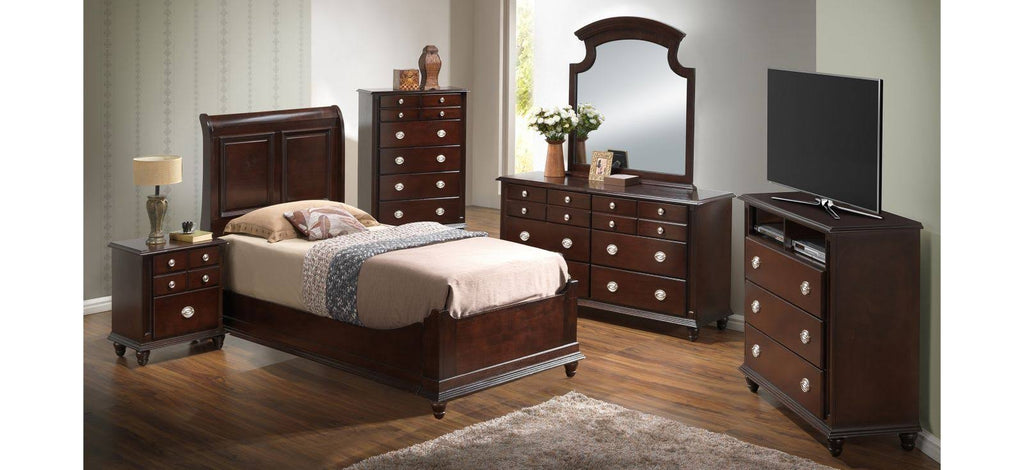 Twin Sleigh Bed in Cappuccino T68739