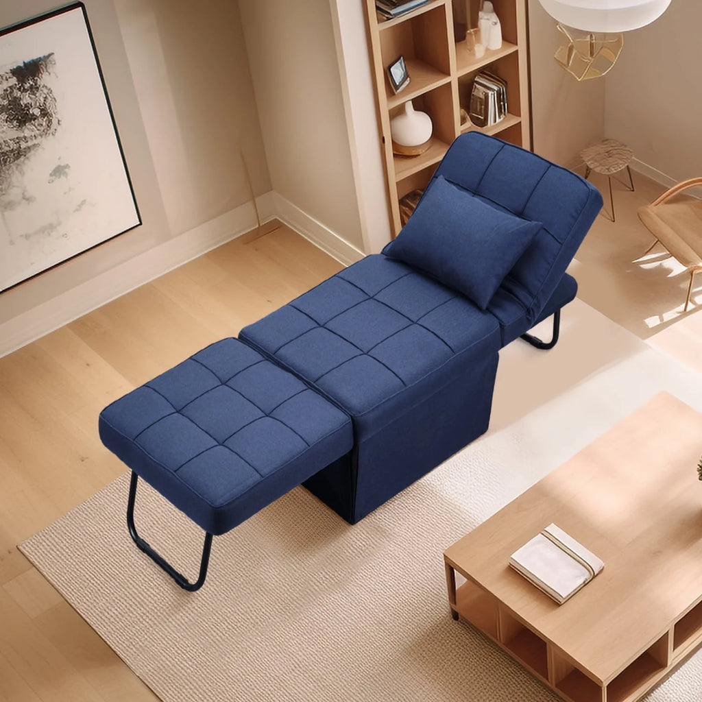 Folding Sofa Bed 4 in 1 Twin Size Grey H5958